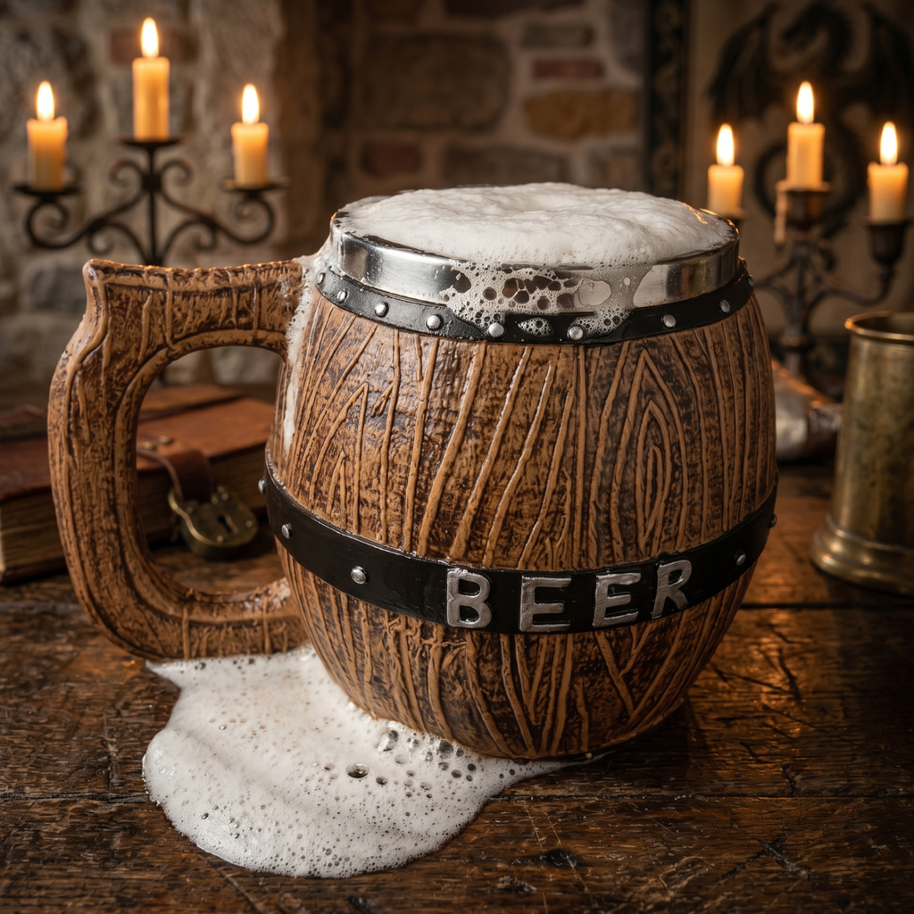 Jarra Medieval Barril de Cerveza