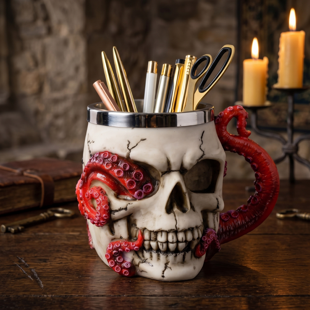 Jarra Medieval Kraken en Cráneo