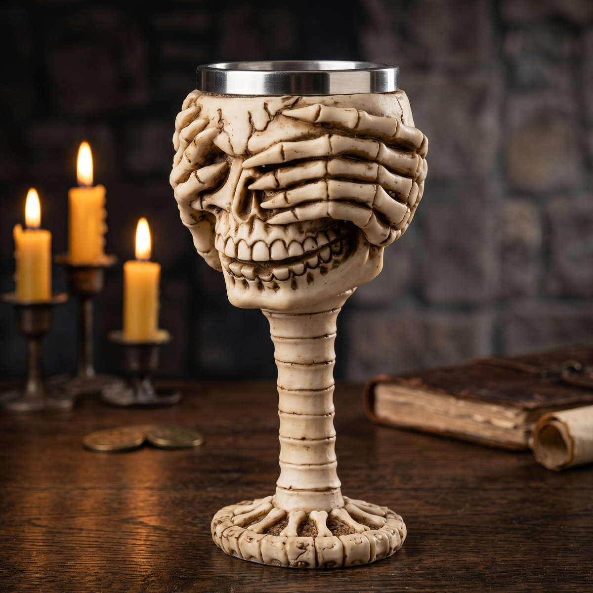 Copa Medieval Cráneo Cubierto