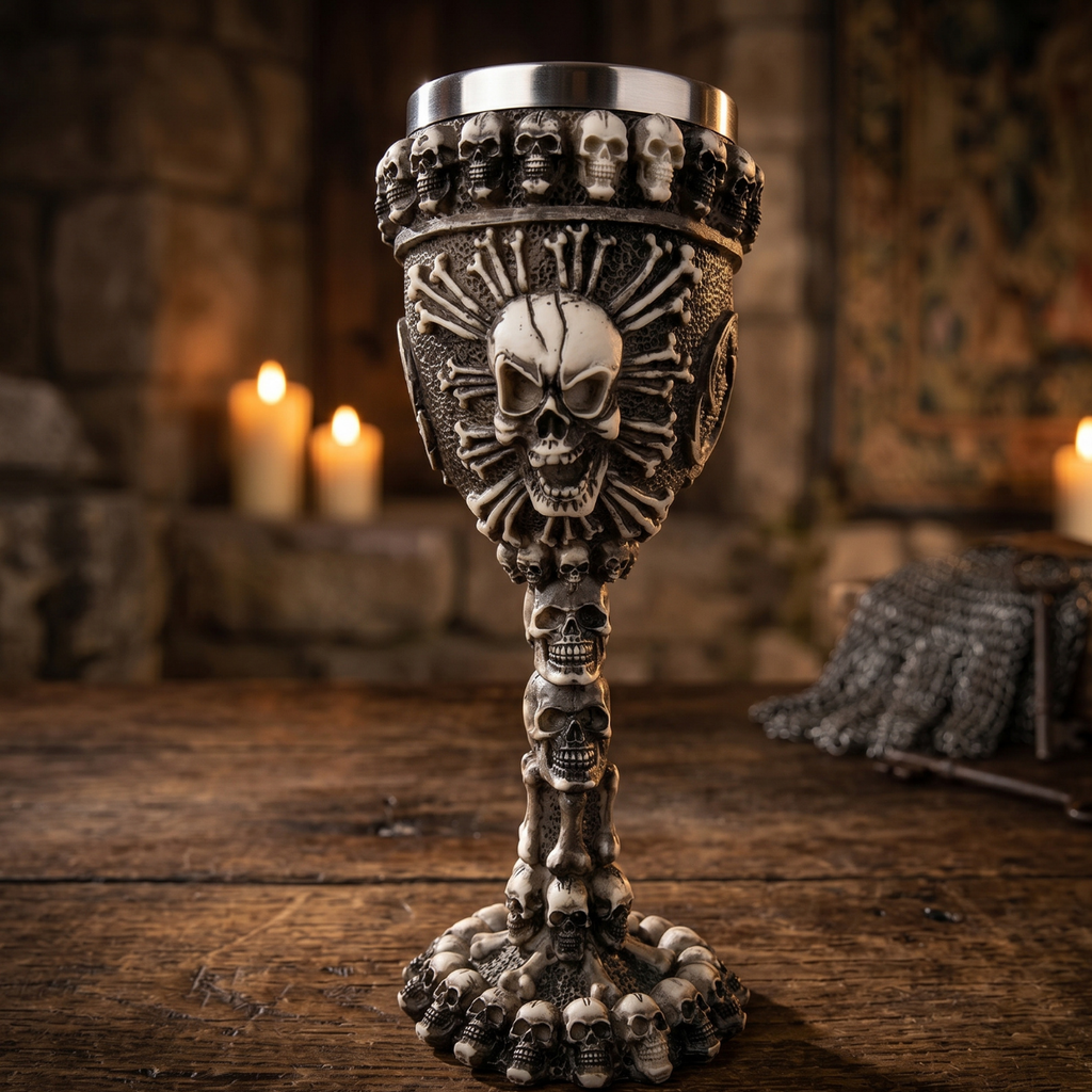 Copa Medieval Cráneo Santo Negro