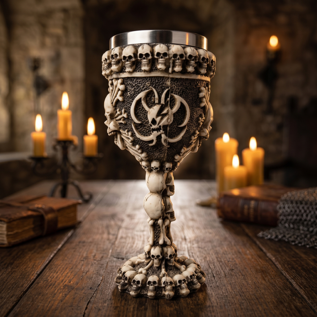 Copa Medieval Cráneo Santo Negro