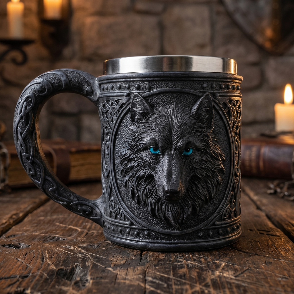Jarra Medieval Lobo Oscuro 