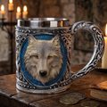 Jarra Medieval Lobo Plateado