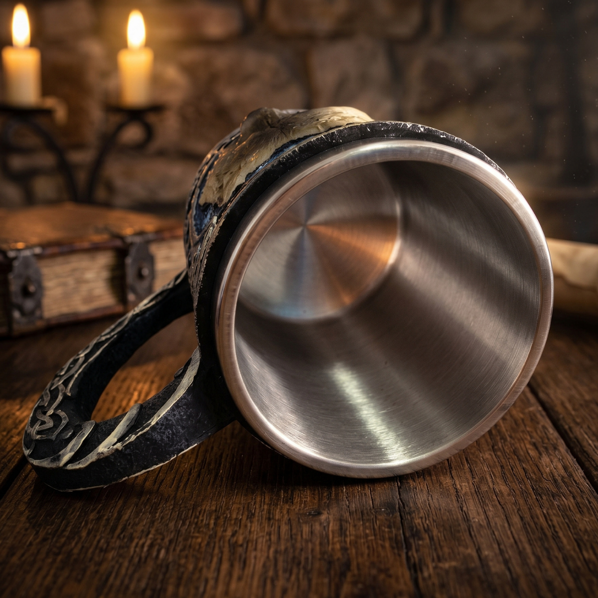 Jarra Medieval Lobo Plateado