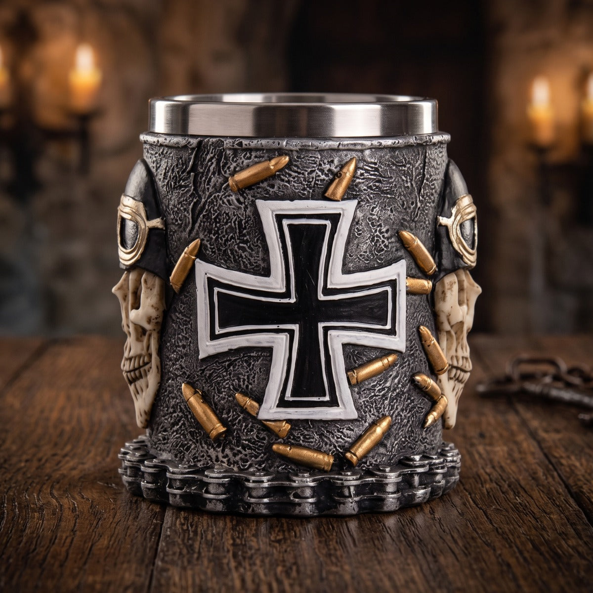 Jarra Punk Cráneo Soldado Alemán
